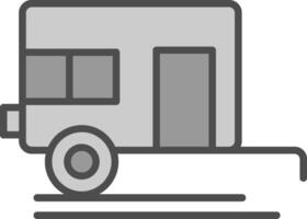 Caravan Line Filled Greyscale Icon Design vector