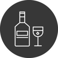 whisky línea invertido icono diseño vector