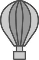 Hot Air Balloon Line Filled Greyscale Icon Design vector