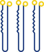 Bobby Pin Line Two Colour Icon Design vector