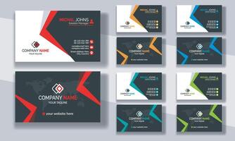 Creative modern clean corporate double-side business card template, personal visiting card, professional simple identity blue, red, white and black elegant visiting card. vector