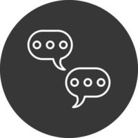 Chat Line Inverted Icon Design vector