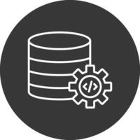 Database Line Inverted Icon Design vector