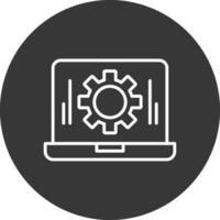 Laptop Line Inverted Icon Design vector