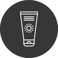 Sun Cream Line Inverted Icon Design vector