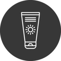 Sun Cream Line Inverted Icon Design vector