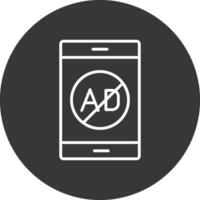 Ad Blocker Line Inverted Icon Design vector