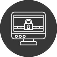 Ransomware Line Inverted Icon Design vector
