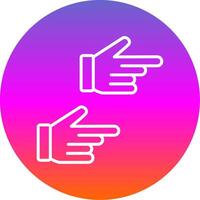 Pointing Right Line Gradient Circle Icon vector