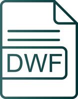 dwf archivo formato línea degradado icono vector