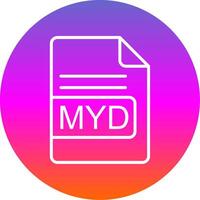 MYD File Format Line Gradient Circle Icon vector