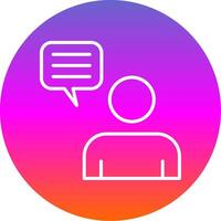 Thought Line Gradient Circle Icon vector