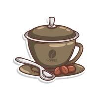 Coffee drink in cup illustration vector