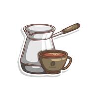 café bebida en taza ilustración vector