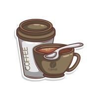 Coffee drink in cup illustration vector