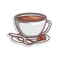 Coffee drink in cup illustration vector