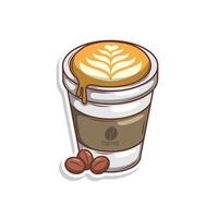 Coffee drink in cup illustration vector