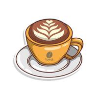 Coffee drink in cup illustration vector