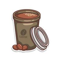 Coffee drink in cup illustration vector