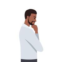 Young Business man standing and thinking. vector