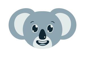 Avatar of a cute Koala. Delighted head of an Australian bear. Animal muzzle with positive emotion. Image for the zoo. Isolated. illustration. vector