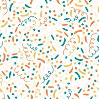 Pattern explosion of confetti and crackers on a white background. Bright decorations for a party and a holiday. Spiral and flakes. Merry Fireworks. illustration. vector