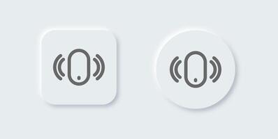 Remote line icon in neomorphic design style. Keyless control signs illustration vector