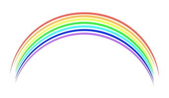 Rainbow drawn with multi-colored crayons or pencils. Multi-colored arc. Drawing of a child. Childhood, childishness. Outline drawing. Vibrant color image. Isolated object. illustration. vector