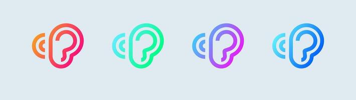 Hearing line icon in gradient colors. Noice signs illustration. vector