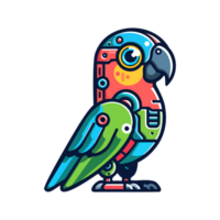 söt ikon karaktär papegoja cyborg png