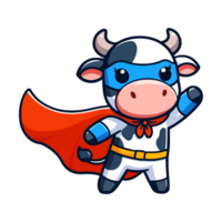 cartoon cute cow hero icon character png