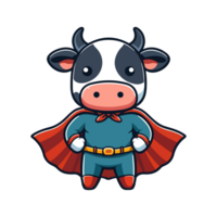 cartoon cute cow hero icon character png