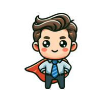 cute icon character father hero concept for father's day png