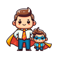 cute icon character father hero concept for father's day png