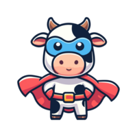 cartoon cute cow hero icon character png