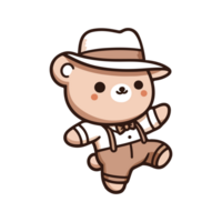 cartoon cute dancing bear icon character png