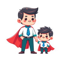 cute icon character father hero concept for father's day png