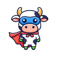 cartoon cute cow hero icon character png