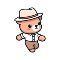 dessin animé mignonne dansant ours icône personnage png
