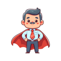 cute icon character father hero concept for father's day png