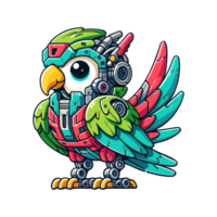 cute icon character parrot cyborg png