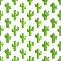 Cactus pattern in Game style. Pixel prickly plant on a white background. Needles. Botanical natural pattern. Seamless symmetrical print. illustration. vector