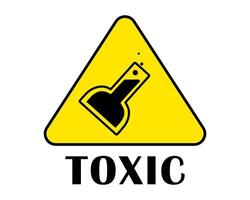 Toxic substance sign. Flask with chemical liquid. Yellow prohibited triangle sign. Black warning symbol icon. Dangerous and deadly. Science and chemistry. Isolated object. illustration vector