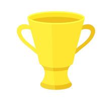 Golden Cup. Flat style. Reward for victory. First place in the championship. Success. Sports prize in competitions. Isolated object. Isometric object. illustration. vector