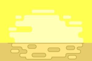 Game-style desert backdrop. Non-Detailed Landscape. Background of sand and sunny sky. Hot in the Sahara. Yellow shades and strokes. Empty, no people or objects. illustration vector