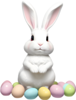 un' carino Pasqua coniglietto con uovo clipart. ai-generato. png