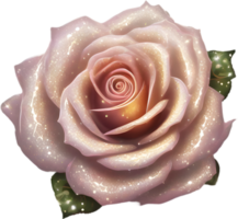 Magical Stardust Rose of enchantment, clipart for decoration. Ai-Generated. png