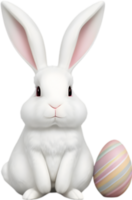 A cute Easter bunny with egg clipart. Ai-Generated. png