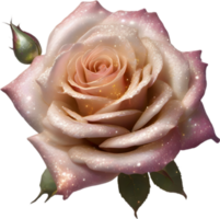 mágico polvo de estrellas Rosa de encantamiento, clipart para decoración. ai-generado. png