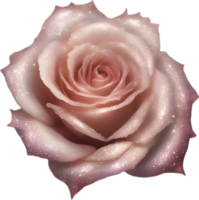 Magical Stardust Rose of enchantment, clipart for decoration. Ai-Generated. png